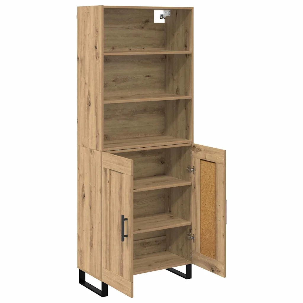 Credenza 2 pcs Rovere artigianale Legno multistrato
