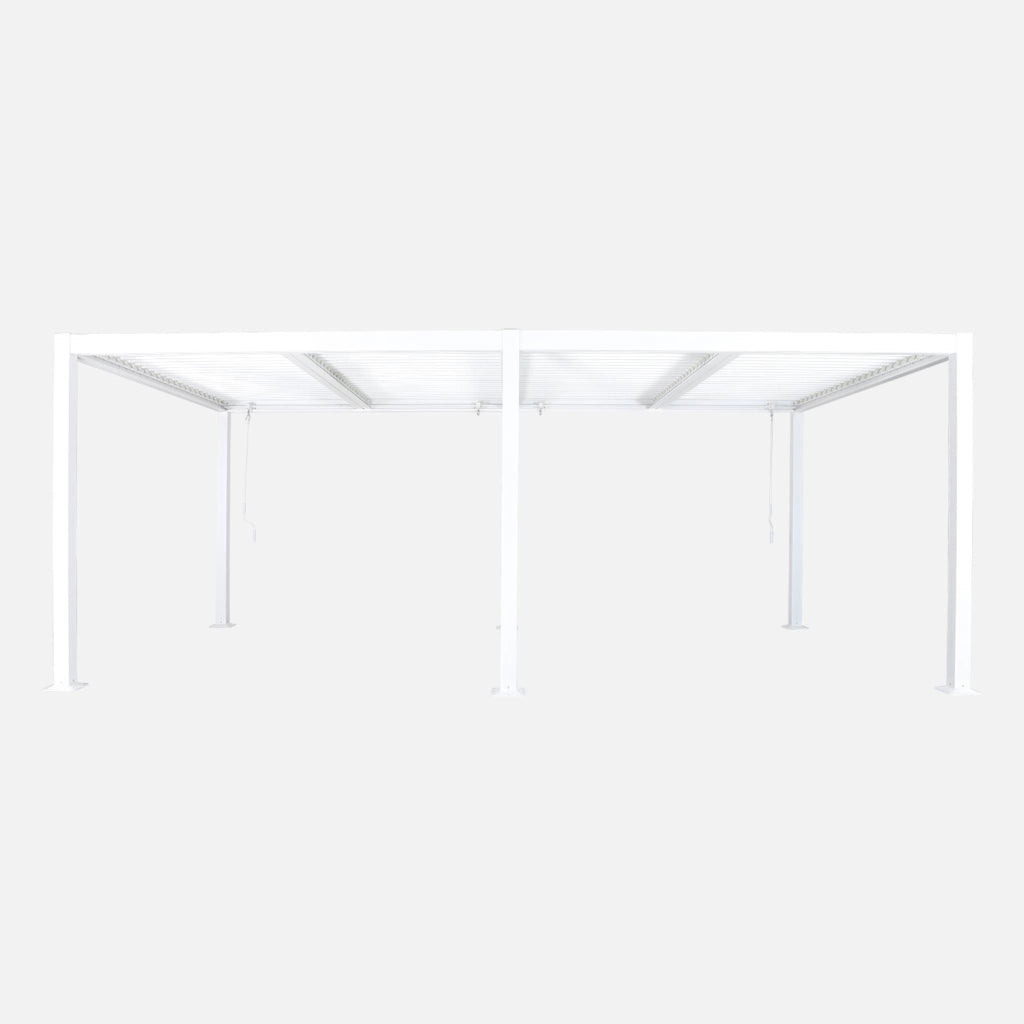 Pergola bioclimatica 3x6m in alluminio e acciaio, lamelle orientabili,