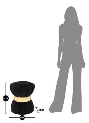 Sgabello Flower Nero Ø 40x44 cm in Legno e Plastica