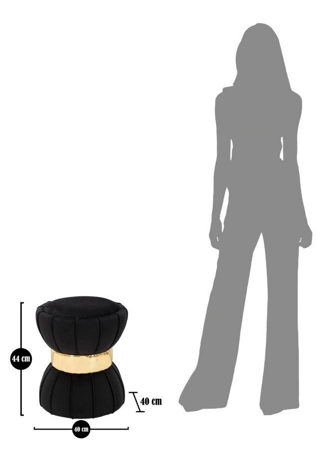 Sgabello Flower Nero Ø 40x44 cm in Legno e Plastica