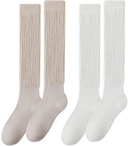 Calze per ginocchio per donne - Calze slouch in cotone - Calze casual - Calze extra lunghe - Calze leggere e elastiche