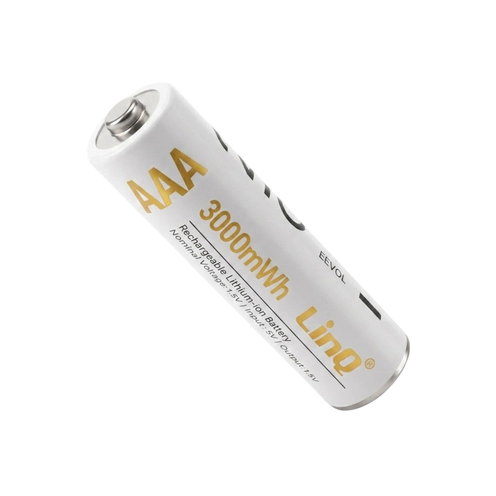 Set di 2 Batterie AAA Ricaricabili Litio 3000mWh 1.5V Bianco LinQ