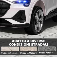 Macchina Elettrica per Bambini 12V con Telecomando, Velocità 3-8km/h, Luci e Musica, Età 3-5 Anni, Bianco