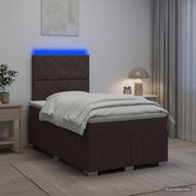Letto Box Spring LED con Materasso Marrone Scuro 120 x 200 cm 3455587