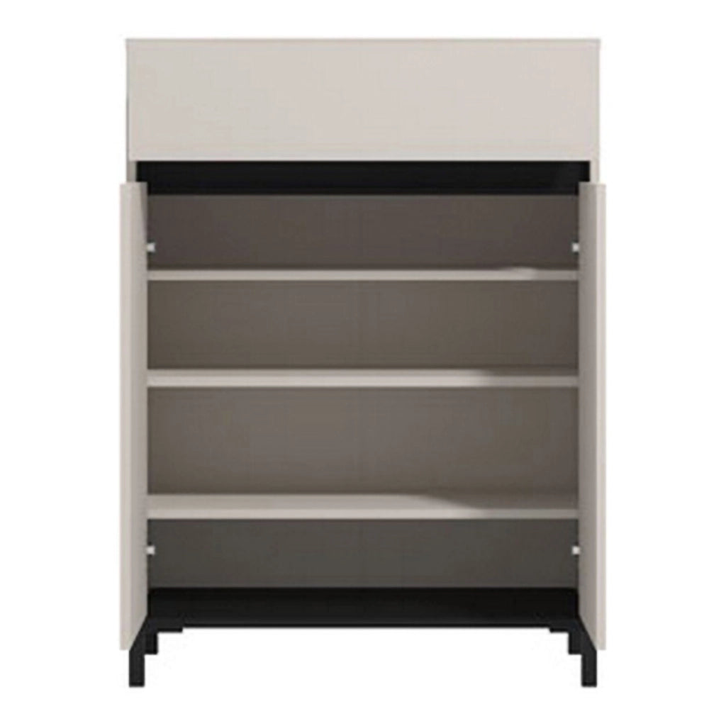 Mobile Portascarpe Ilarione, Scarpiera un Cassetto, 80x40x109.5h cm Beige