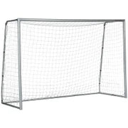 Porta da Calcio Grigia 300x120x200 cm con Viti e Picchetti inclusi, in PE e Metallo