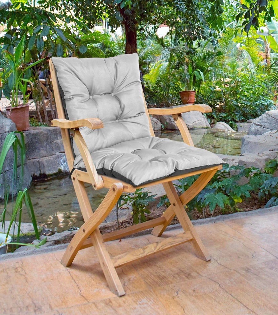 AIO FACTORY 50x50x80 cm Cuscino da giardino impermeabile grigio chiaro