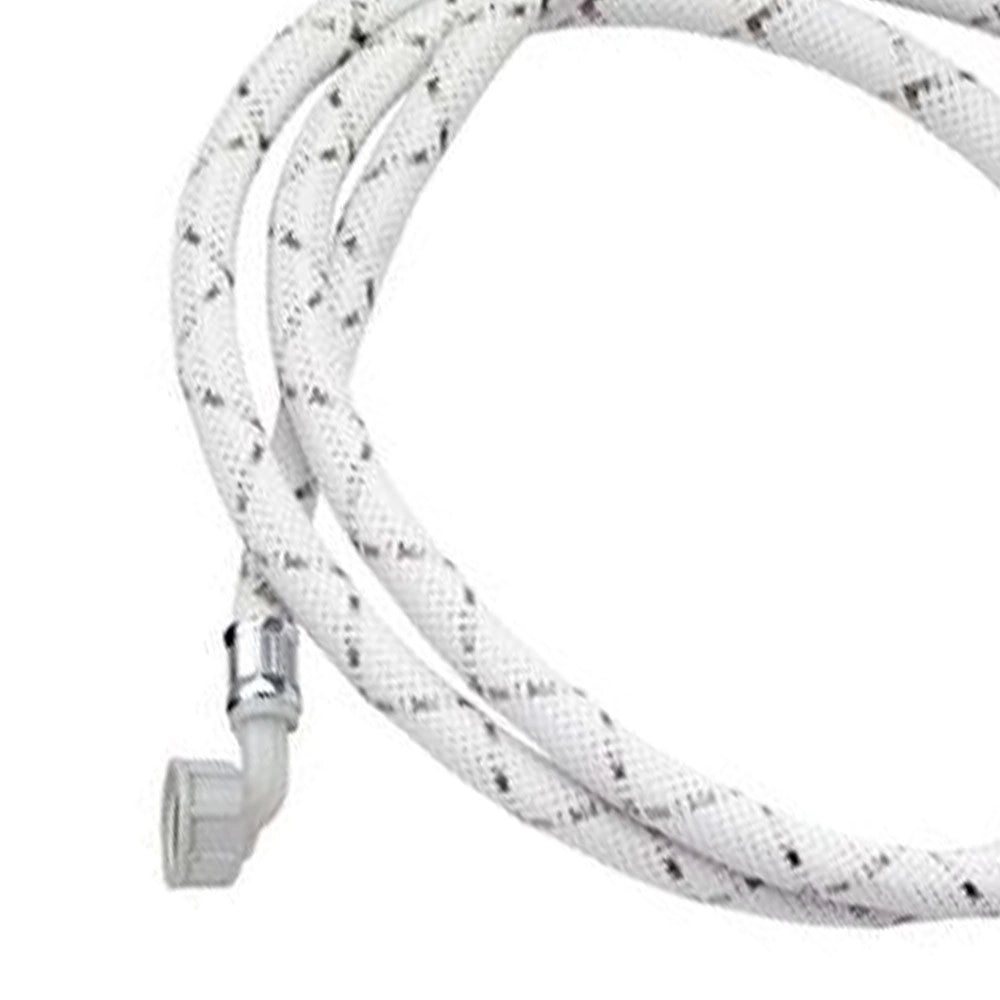 Tubo di carico con treccia in nylon bianco con banda grigia e curvetta 200 cm