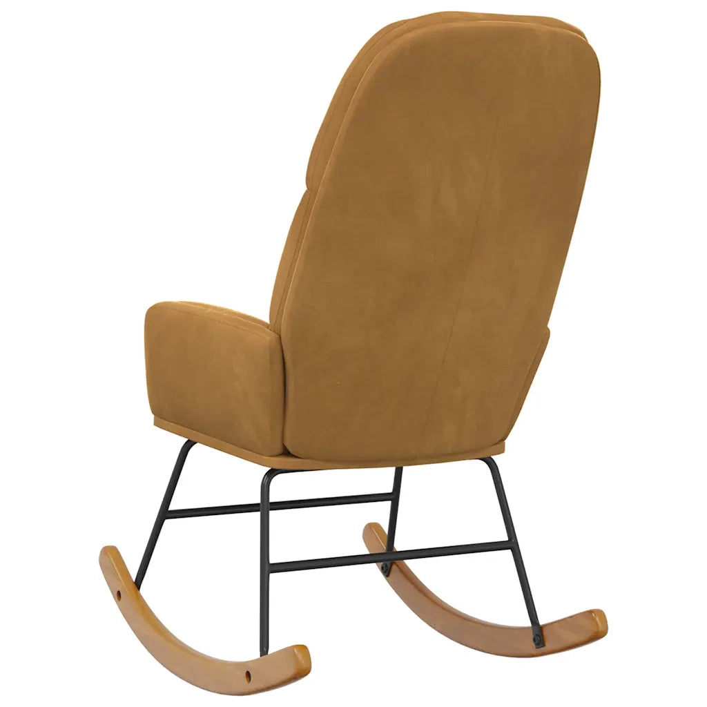 Sedia a Dondolo Marrone in Velluto 4102629