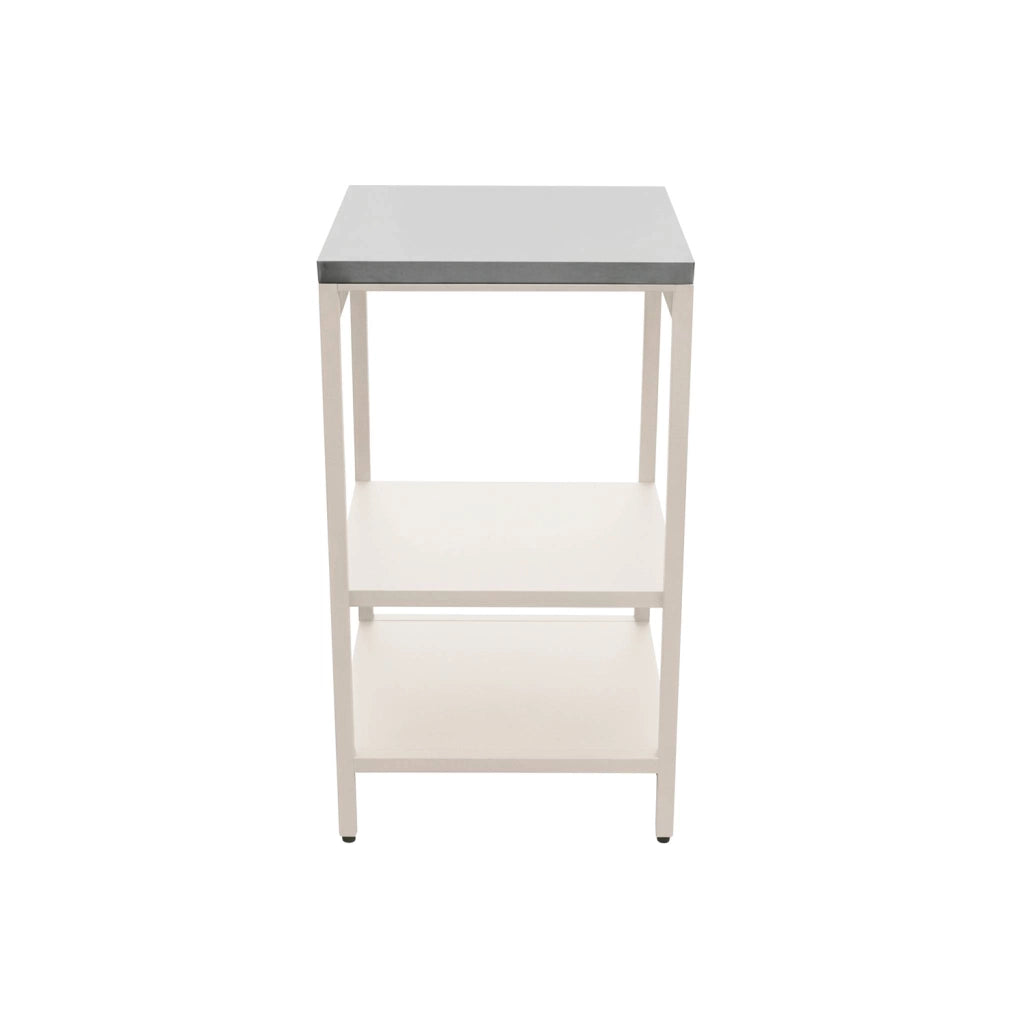 Mobile da esterno in acciaio con 2 ripiani, 49cm, beige