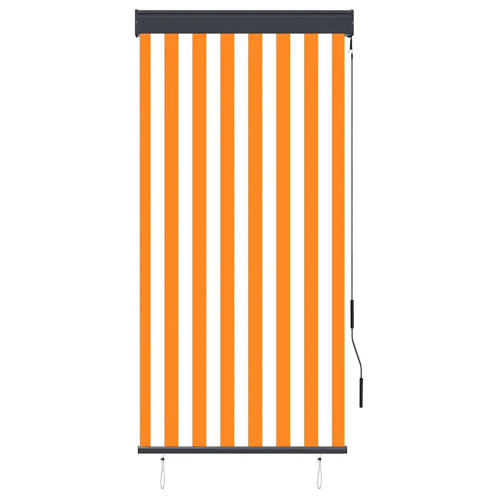 Tenda a Rullo per Esterni-Tenda da sole avvolgibile 80x250 cm Bianca e Arancione