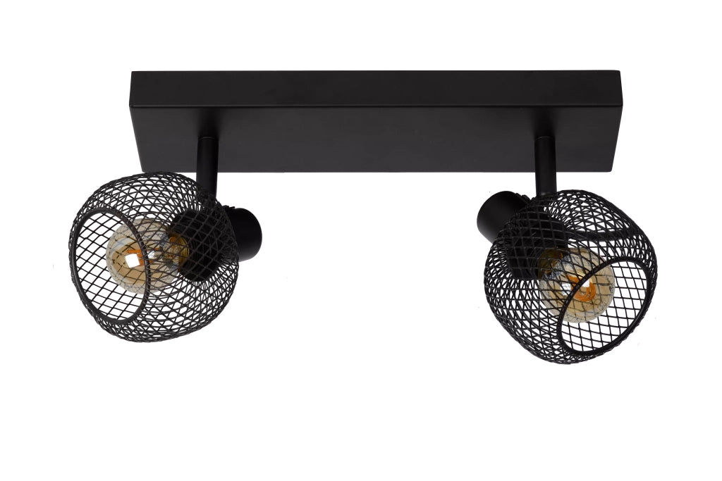 Plafoniera doppia MAREN nera in metallo 2xE14 40W Lucide