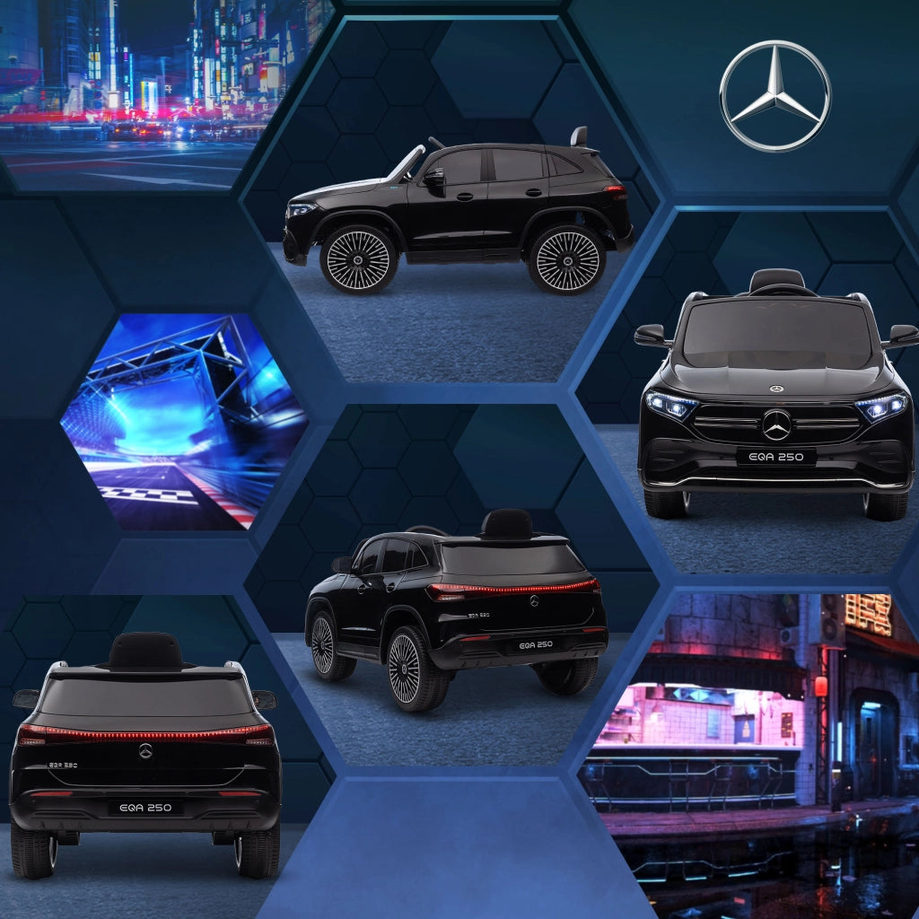Macchina Elettrica per Bambini Licenza Mercedes-Benz EQA 12V con Telecomando Nero