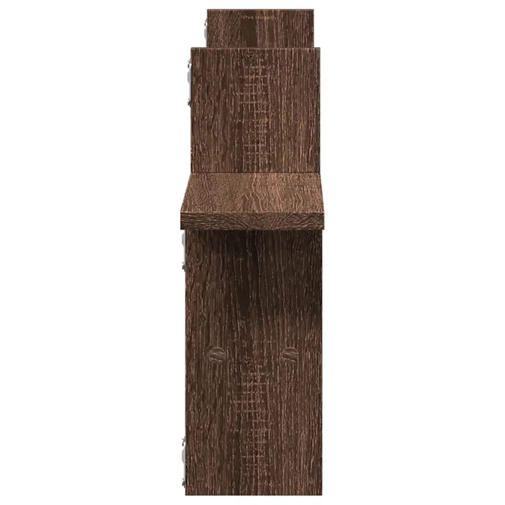 2 pz Mensole da Parete | Scaffali a Parete | Ripiano a parete Rovere Marrone 38x12x38 cm in Truciolato