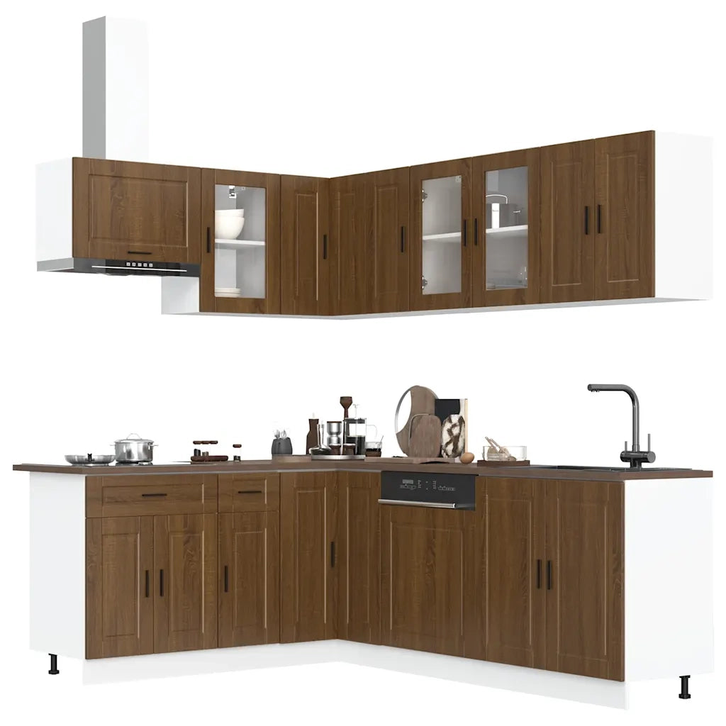Set Mobili da Cucina 11 pz Porto Rovere Marrone in Truciolato 3314908