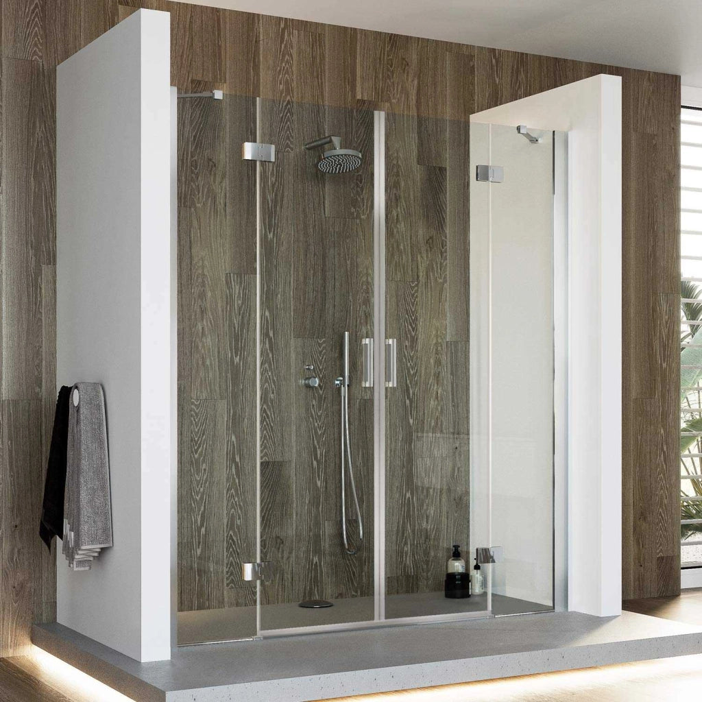 Porta Doccia 220CM H190 Vetro Trasparente con Easy-Clean mod. Flip Anta + Anta