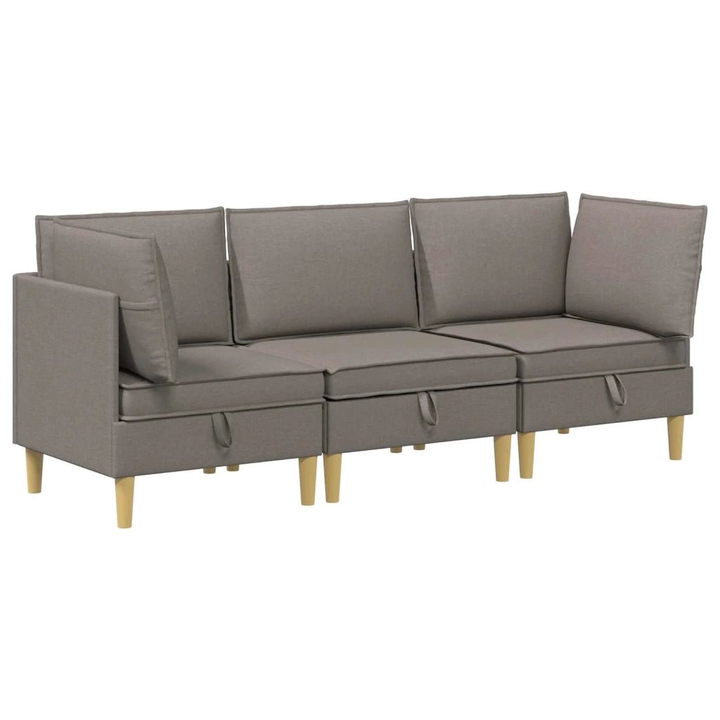 Set di divani modulari con spazio di archiviazione 3 pcs