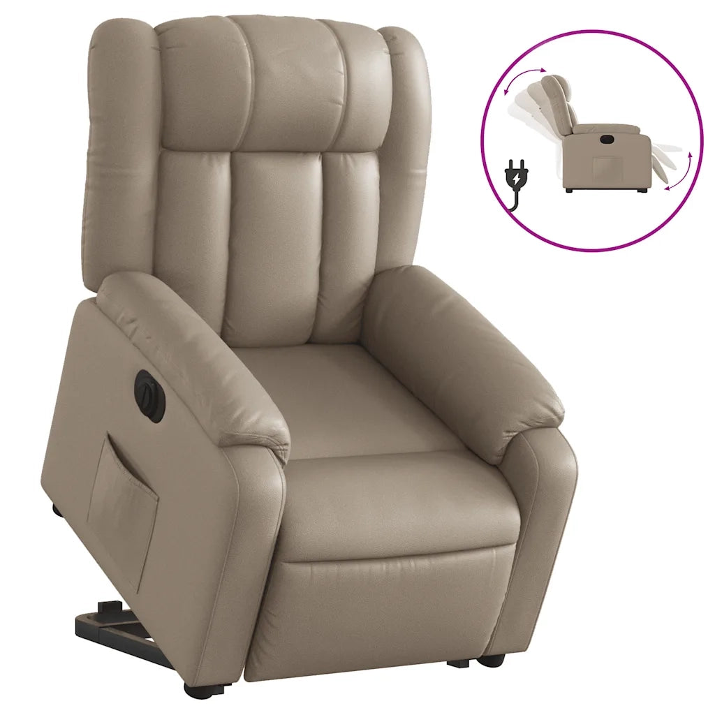 Poltrona Alzapersona Reclinante Elettrica Cappuccino Similpelle 3205284