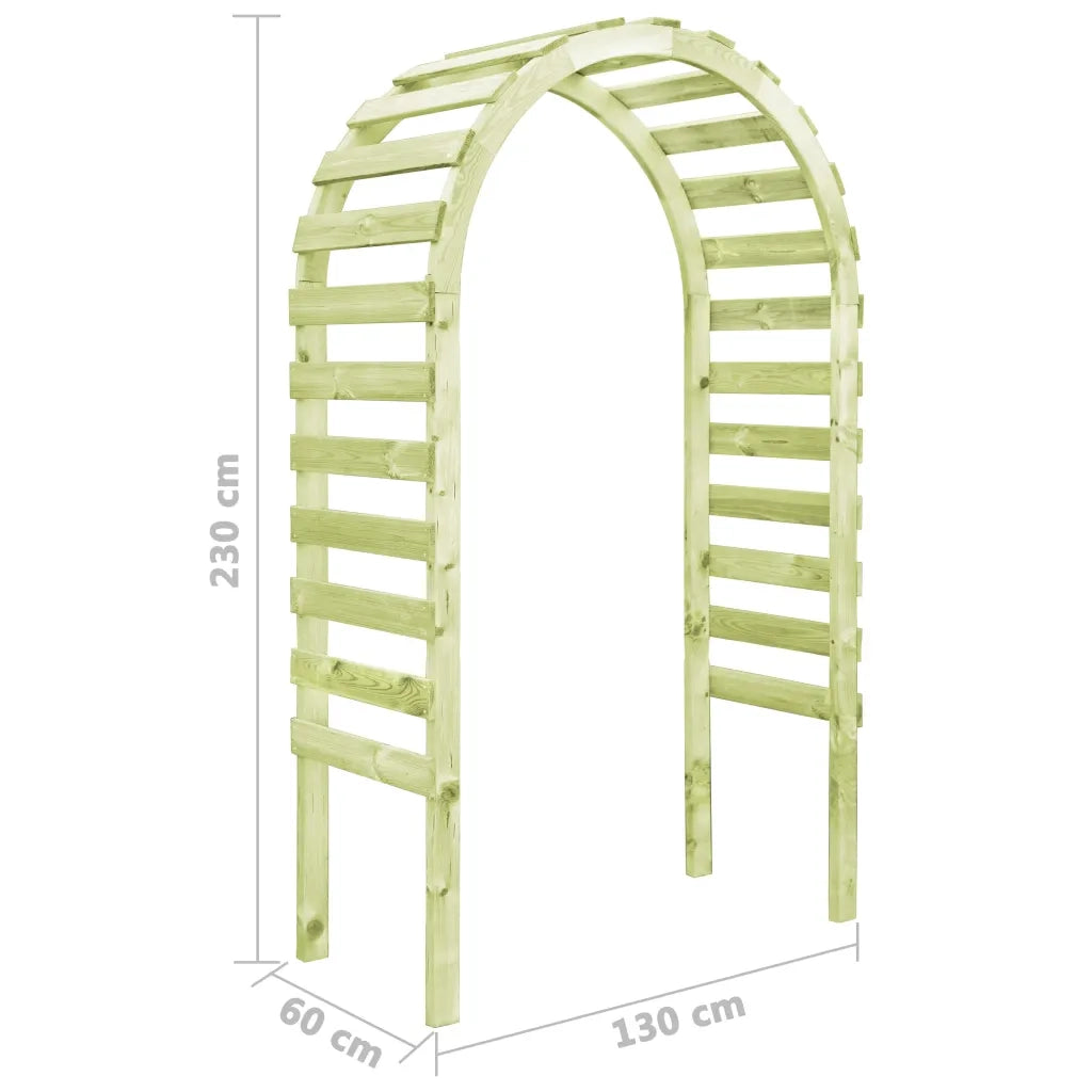 Pergolato da Giardino 130x60x230cm Legno di Pino Impregnato 49040