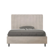 BS COM Letto una piazza e mezza senza rete imbottito 120x210 microfibra sabbia