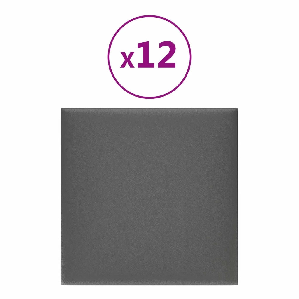 Testiera | Testata da Parete 12 pcs Grigio 30 x 30 cm Tessuto