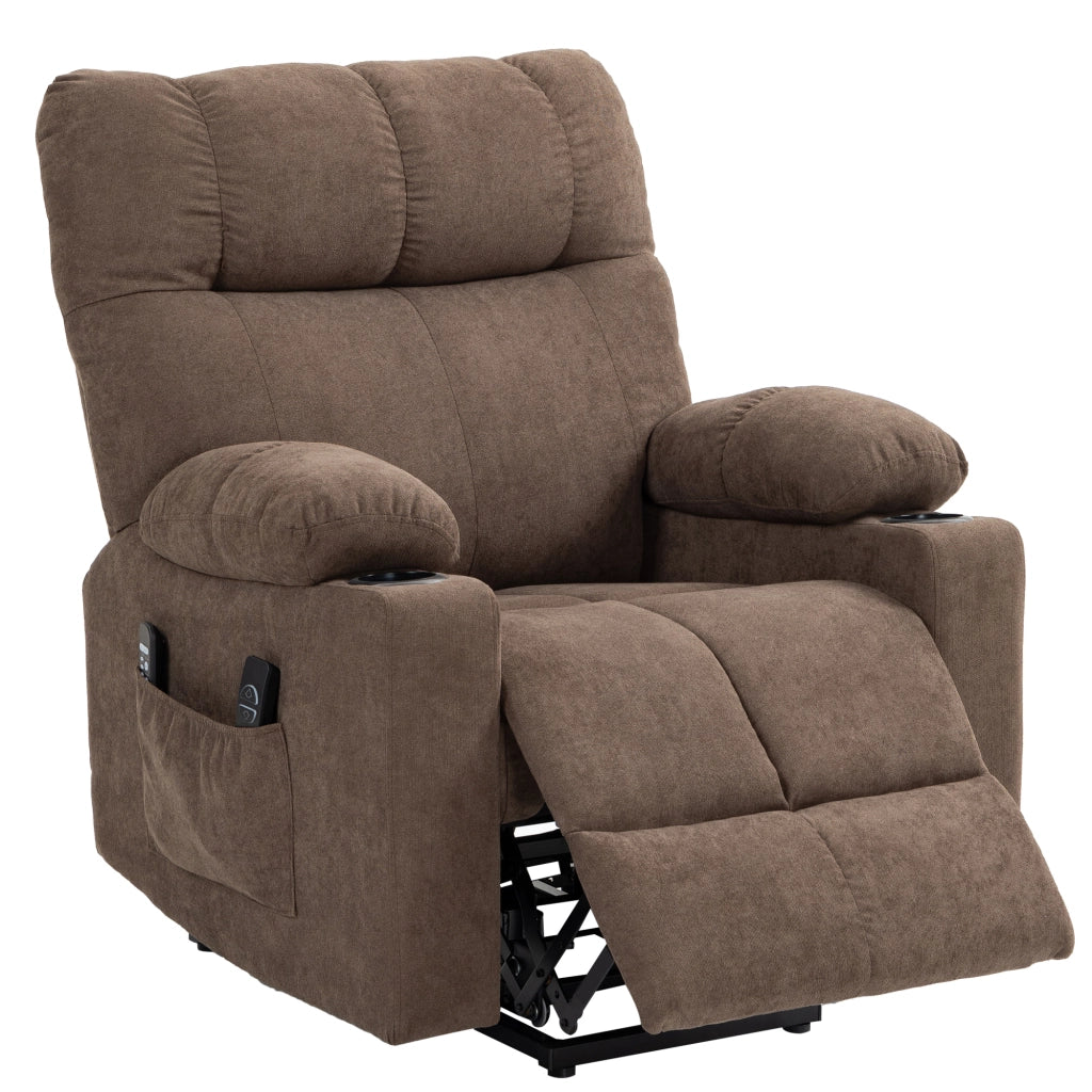 Poltrona Relax Elettrica con Alzapersona ¨C Zephmum ¨C Marrone 90x75x100cm