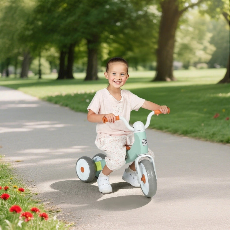 Bicicletta senza pedali per bambini da 12 a 36 mesi, con 3 ruote silenziose, adatta a maschi e femmine, per interni ed esterni, colore verde.