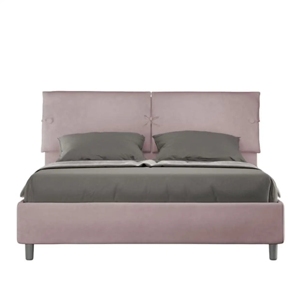 Letto matrimoniale contenitore imbottito 160x200 microfibra glicine Sleeper