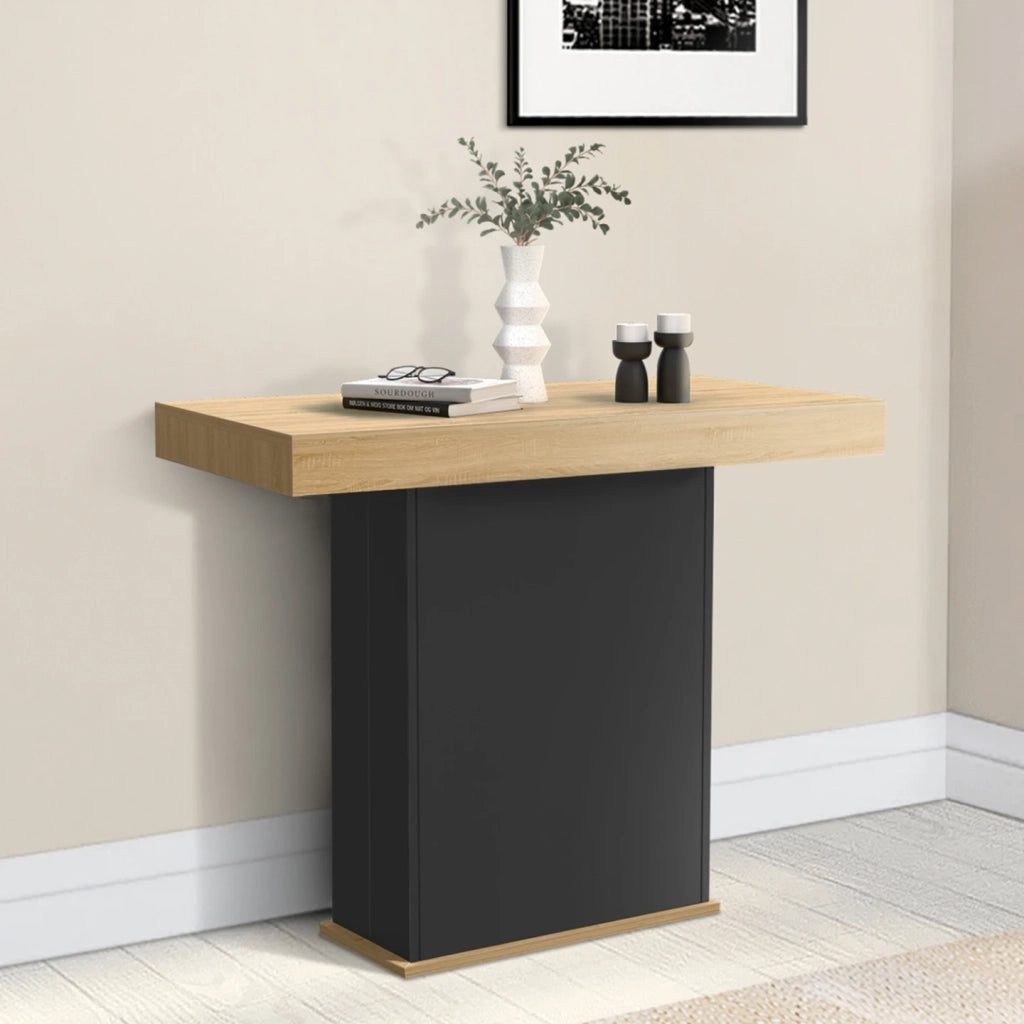 IDMarket - Consola extensible EDEN 10 personas 235cm madera y negro