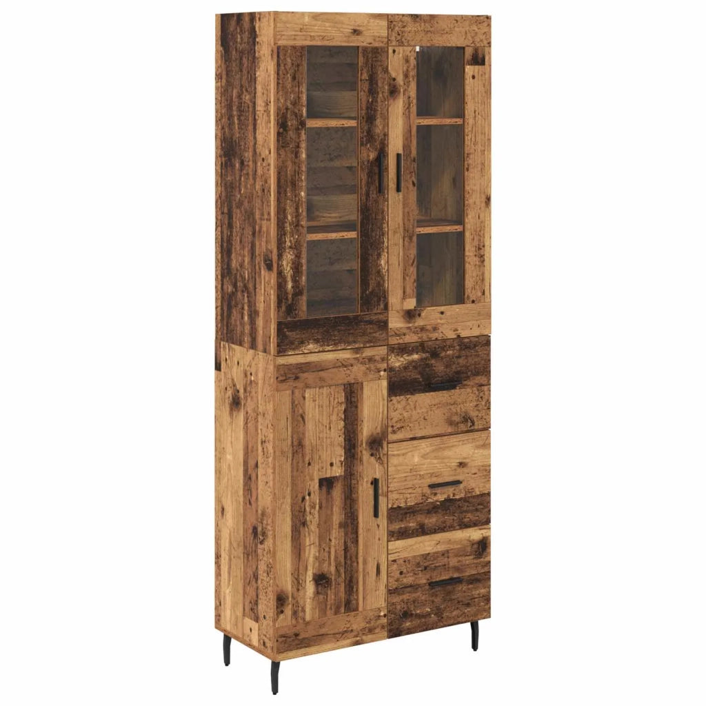 Credenza con cassetto 2 pz | Madia | Buffet da pranzo | Armadio da pranzo Legno vecchio Legno multistrato