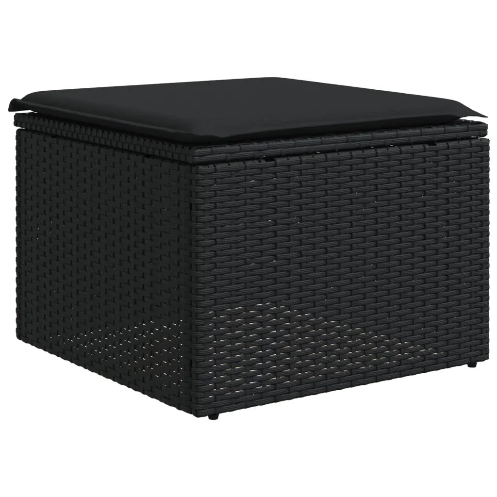 Salotto da Giardino-Set Divani da Giardino 5 pz con Cuscini in Polyrattan Nero 122621