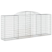 Gabbione recinto a gabbia muro di contenimento ad arco 300 x 50 x 120/140 cm ferro zincato argento 02_0040059