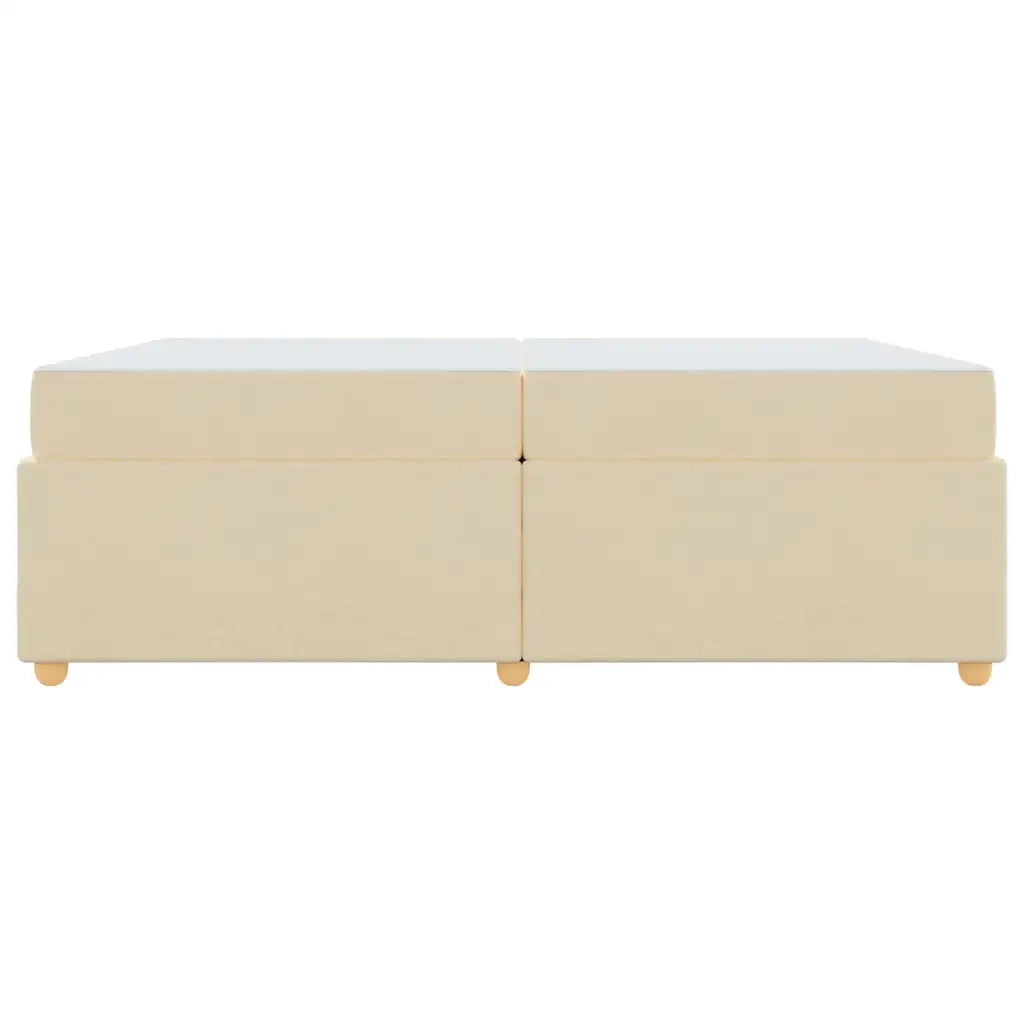 Struttura del letto con materasso Crema 200 x 200 cm Tessuto