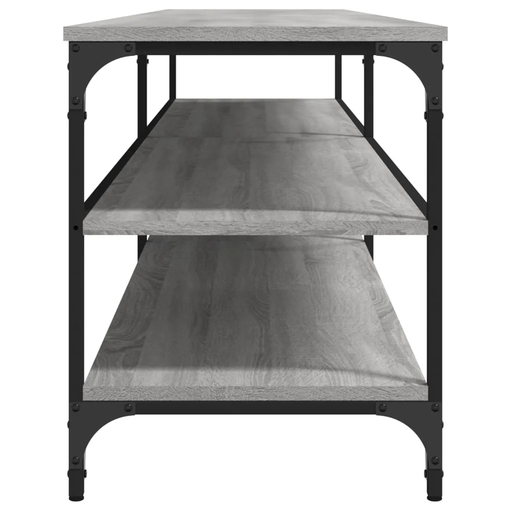 Mobile TV multimediale mensola TV credenza TV adatto per sala da pranzo soggiorno camera da letto colore Sonoma 200 x 30 x 50 cm legno ingegnerizzato e metallo grigio 02_0028436