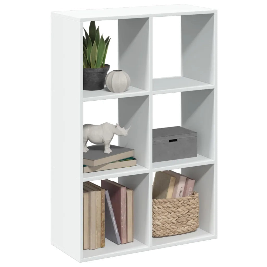 Libreria Divisorio-Scaffale per Libri-Mobile di Stoccaggio Bianca 69,5x29x103,5 cm in Truciolato