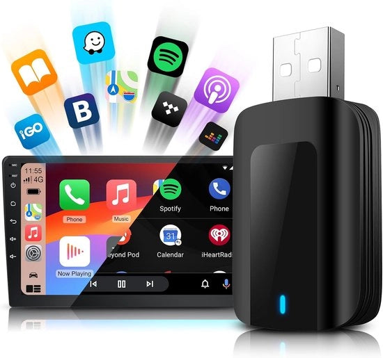 Adattatore Carplay e Android Auto 2 in 1 - CarPlay Cavo di Fabbrica - Collega e Vai - iOS 10+ Android 11