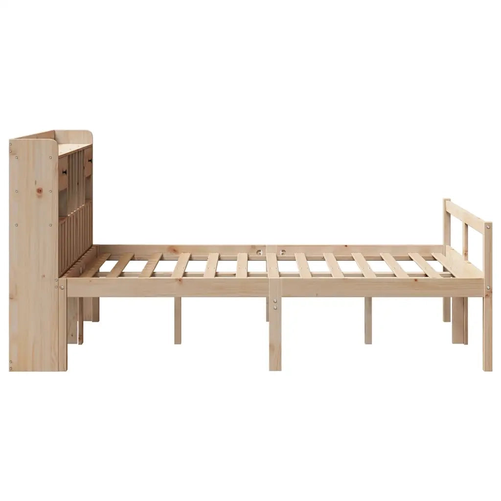 Letto Libreria senza Materasso 135x190 cm in Legno di Pino 3322045