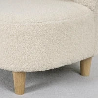 Poltrona per bambini, poltrona in peluche con orecchie d'orso, rivestimento in peluche, schiuma, beige