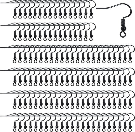 Orecchini da pendente 100 pezzi 925 Argento Verzillato - Accessori per creare Orecchini - Nero - 18 x 19 mm - Per creazioni di gioielli DIY