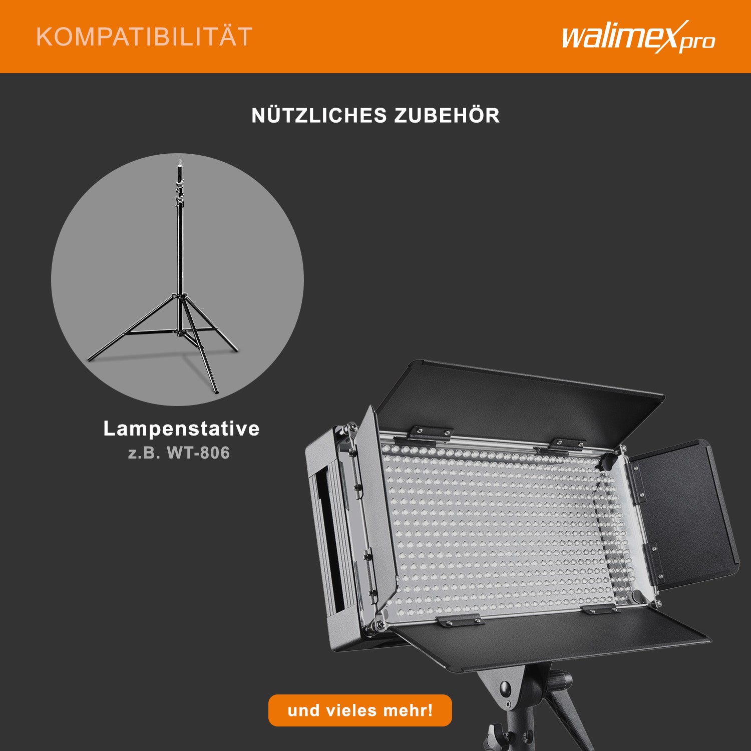 Luce a pannello LED 500 per fotografia, Faro fotografico dimmerabile con display LCD e touchscreen, per foto e video professionali