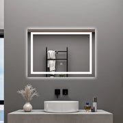 AICA Specchio da bagno  70 x 50 cm, dimmerabile, interruttore touch, Funzione Memoria, antiappannamento, 3 colori