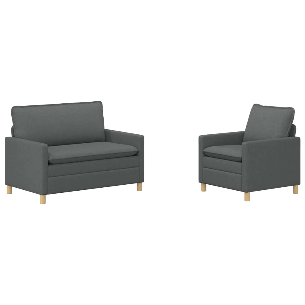 Set di divani 2 pz Grigio Scuro Tessuto 3417018