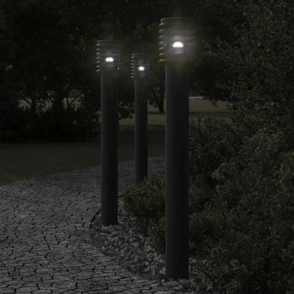 Lampada da terra per esterni 110 cm acciaio inox nero 02_0042505