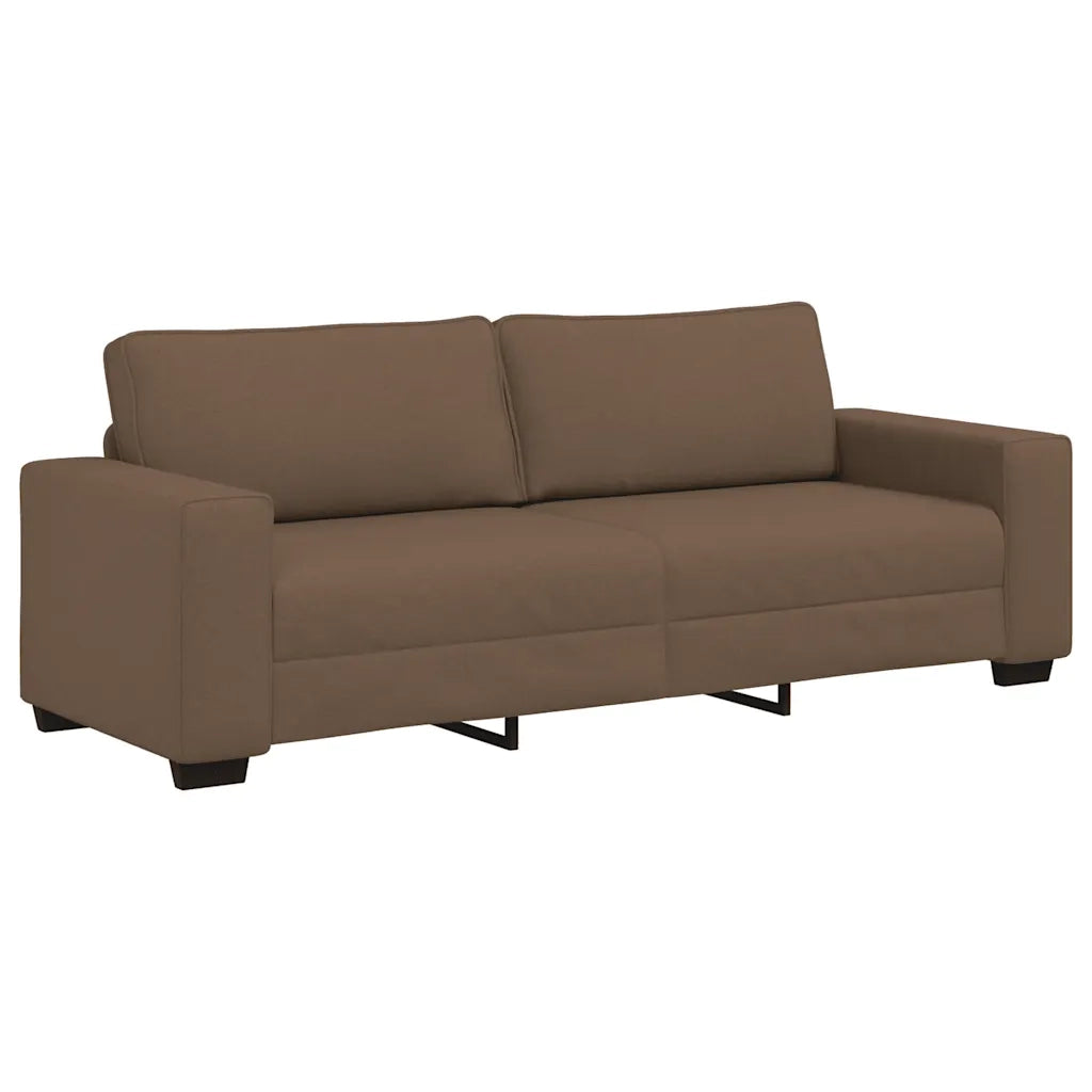 Set di Divani 2 pz con Cuscini Marrone in Tessuto