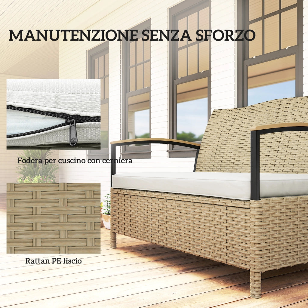 Cassettiera con Cuscino Imbottito ¨C zephmum ¨C Cachi, Metallo, 123x70x82 cm