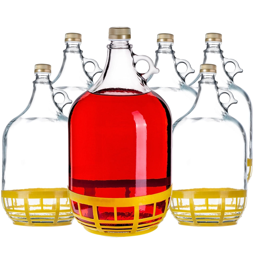 KADAX Bottiglia di vino 5L Palloncino Signora in un cestino Bottiglia di vino 6 pezzi + Tappo