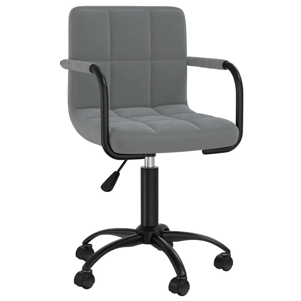 Sedia da Ufficio Girevole Grigio Scuro in Velluto 334711