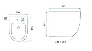 Bidet Sospeso Carlo Mini Black Shiny