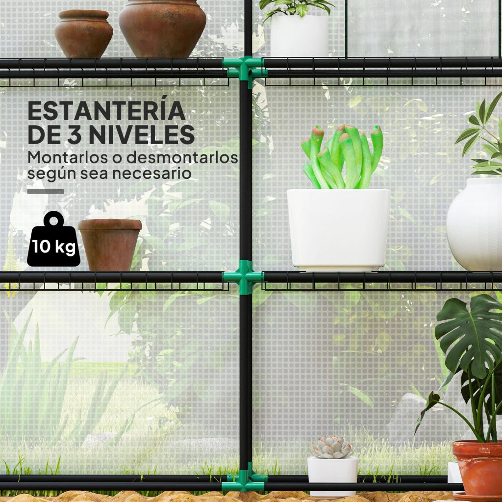 Serra da Giardino con Ripiani ¨C Zephmum ¨C Bianco 140x143x190 cm