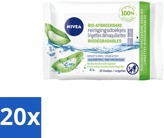Pannolini di pulizia bio Aloe Vera - 25 pezzi - Confezione in bulk - 20 pezzi